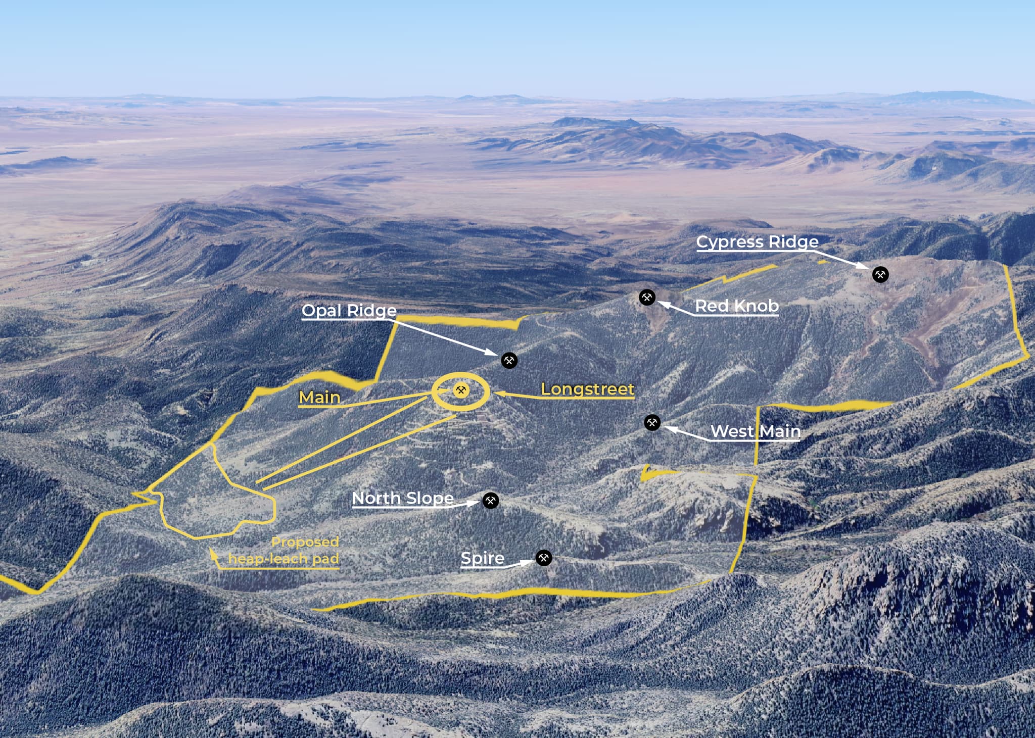 Longstreet Project Target Zones Aerial View